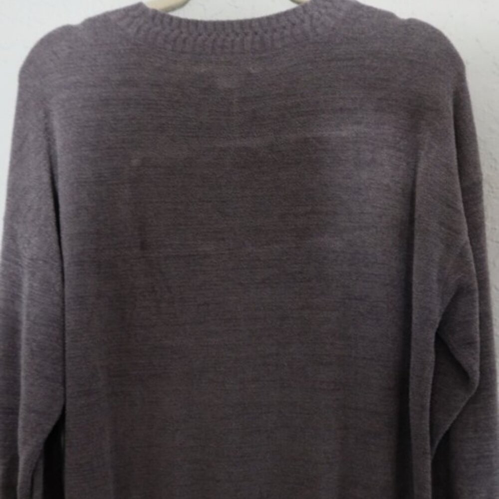 Barefoot Dreams CozyChic Ultra Lite V-Neck Pullover Size Large Grey Msrp $135 - Picture 4 of 8